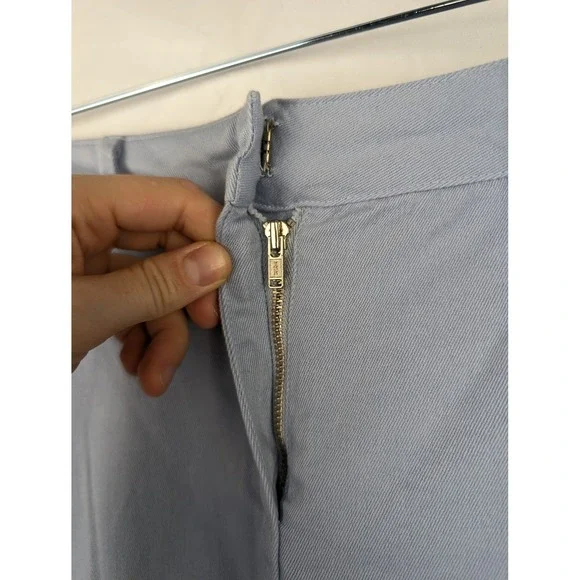 Vintage Allen USA Y2K Preppy Midi Skirt Sz 6 Pastel Blue Clean Girl Euro Scandi - Picture 5 of 10